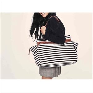 NEW Striped Overnighted Tote